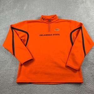 Oklahoma State Cowboys Shirt Men Medium Orange 1/4 Zip Under Armour OSU Pullover